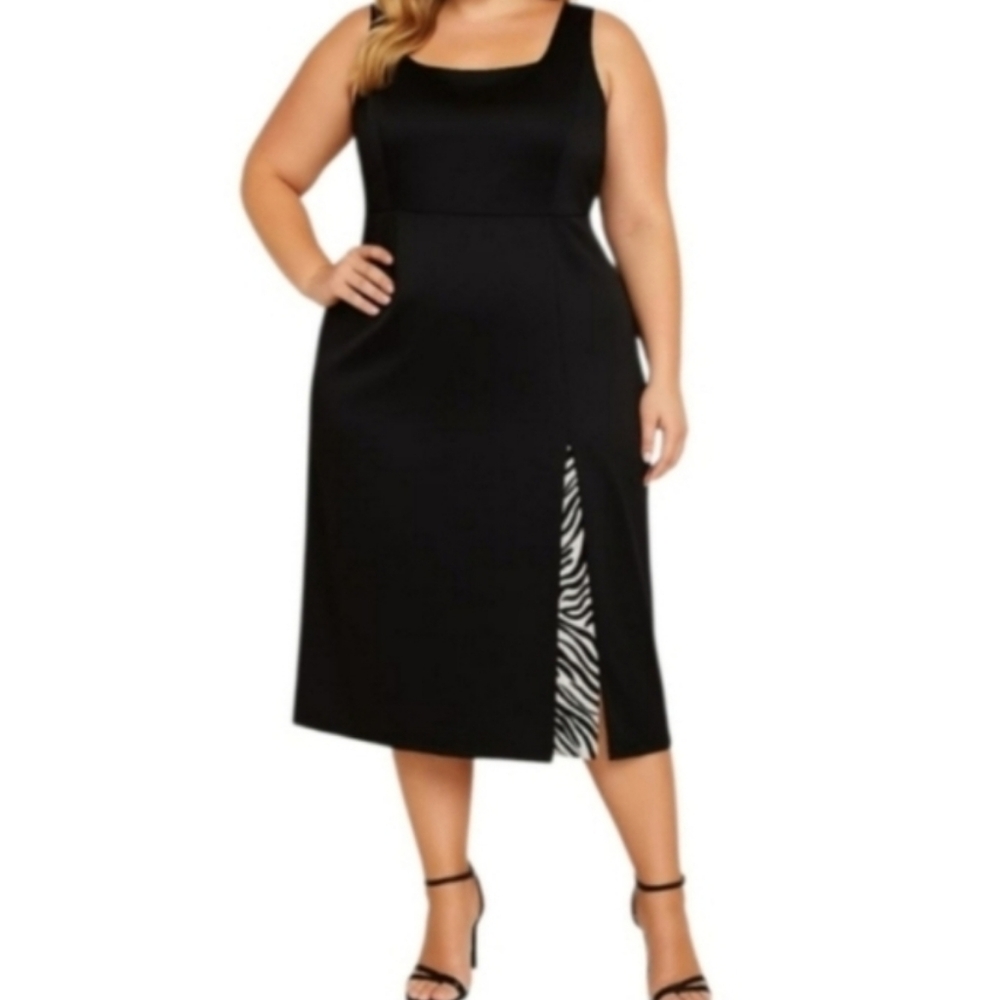 Y2K Zebra Colorblock White Sleeveless Dress 14 Y2K Black